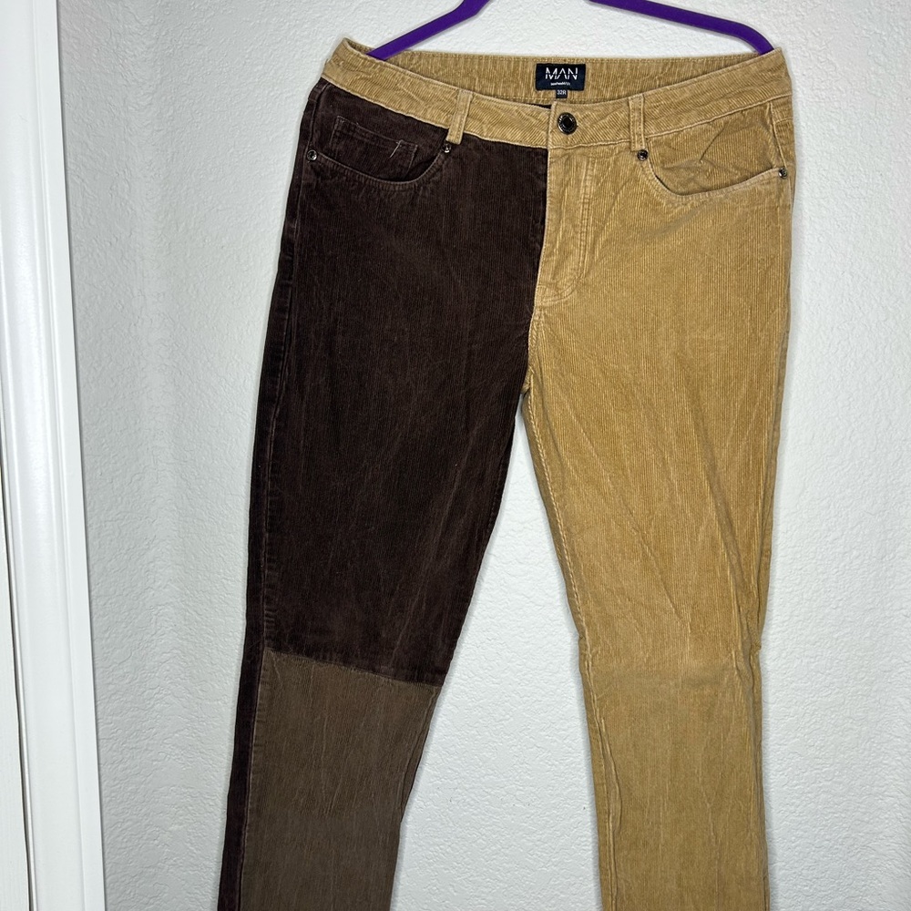 Men’s corduroyed patchwork pants